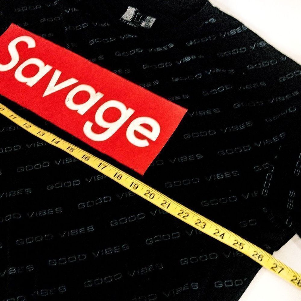 Savage Good Vibes Black T-Shirt by Hustle Sz 2XL - Picture 7 of 10